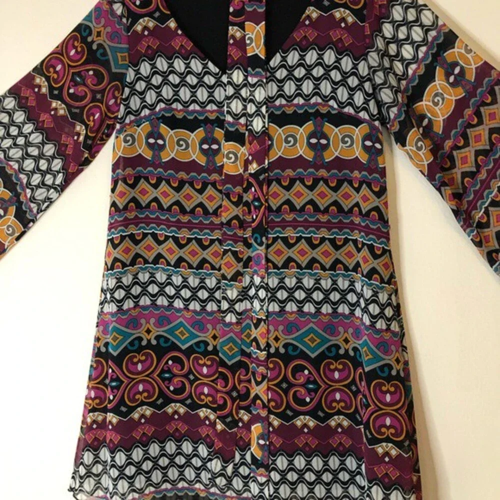 Yahada Boho Multi Color Sheath Mini Dress